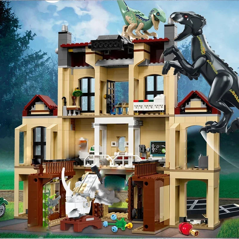 Dinosaur Series Tyrannical Dragon Attacks The Manor World Base Building Blocks