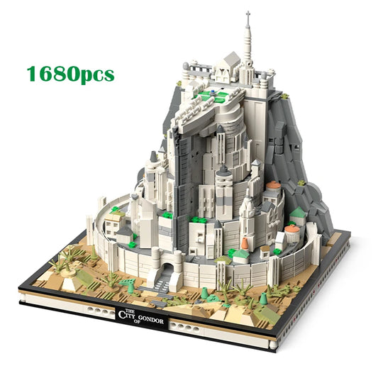 The Rings Minas White City Tirith Street View Assembly Model Building Block