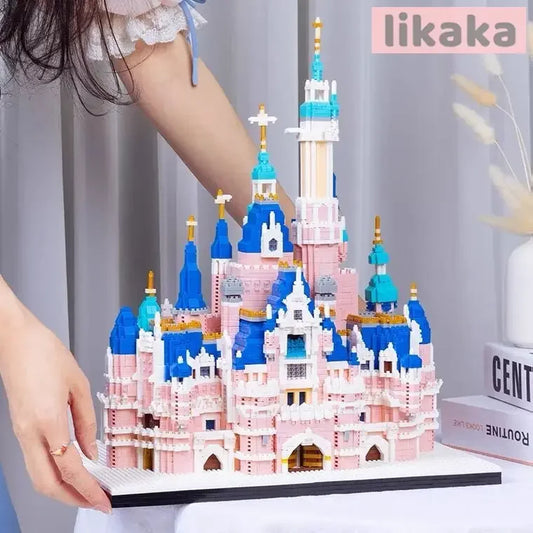 Castle Building Blocks Pink Series Castle Church Diamond Blocks Construction Toys