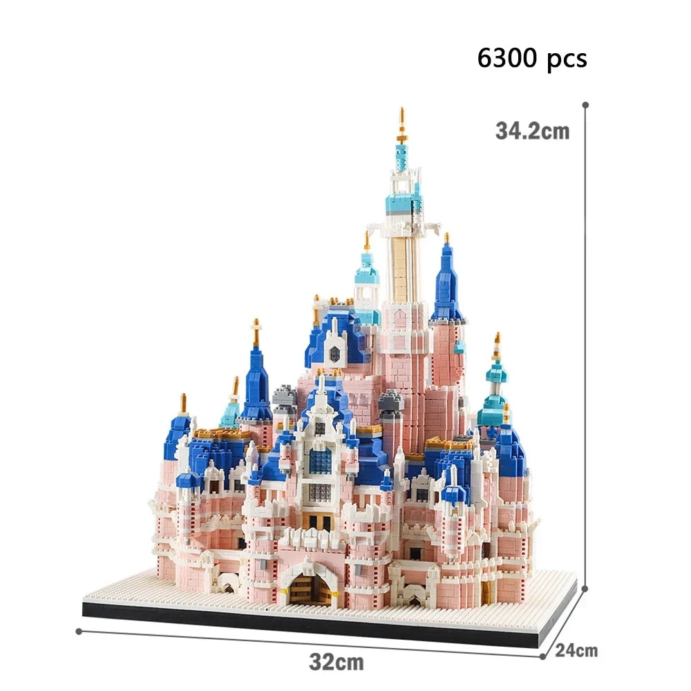 Castle Building Blocks Pink Series Castle Church Diamond Blocks Construction Toys