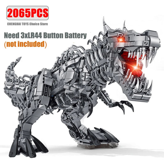 Jurassic Dinosaur Large Mechanical Tyrannosaurus Rex Building Blocks Model With Lights Bricks Toys