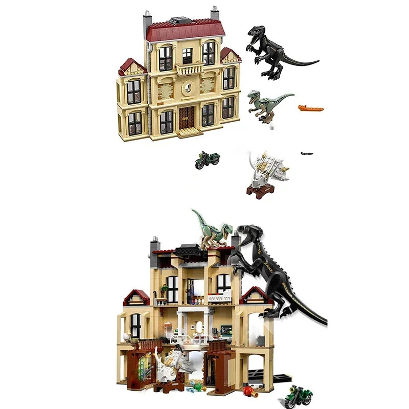 Dinosaur Series Tyrannical Dragon Attacks The Manor World Base Building Blocks