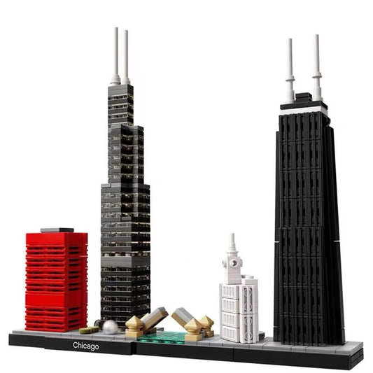 Chicago Skyline Street View Architecture Building Block