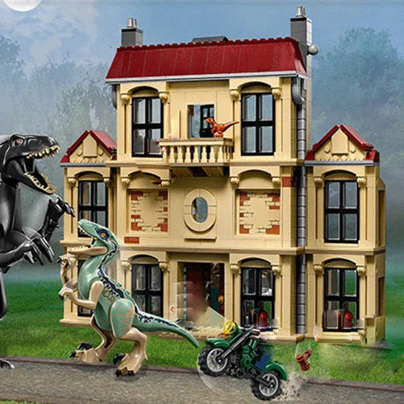 Dinosaur Series Tyrannical Dragon Attacks The Manor World Base Building Blocks