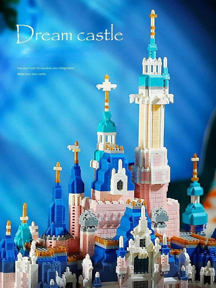 Castle Building Blocks Pink Series Castle Church Diamond Blocks Construction Toys