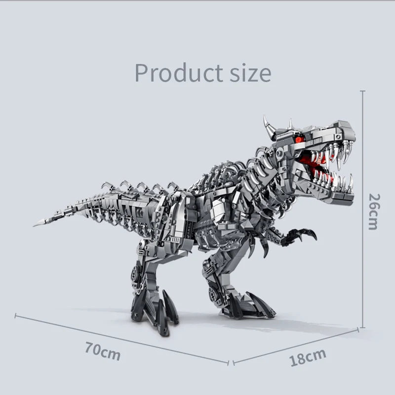 Jurassic Dinosaur Large Mechanical Tyrannosaurus Rex Building Blocks Model With Lights Bricks Toys