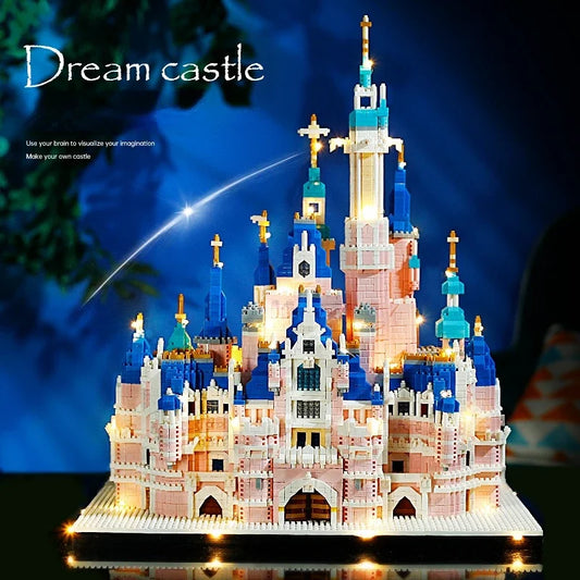 Castle Building Blocks Pink Series Castle Church Diamond Blocks Construction Toys