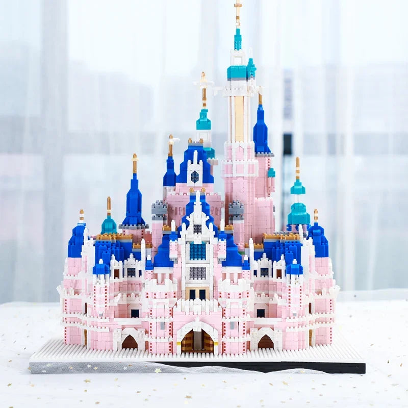 Castle Building Blocks Pink Series Castle Church Diamond Blocks Construction Toys