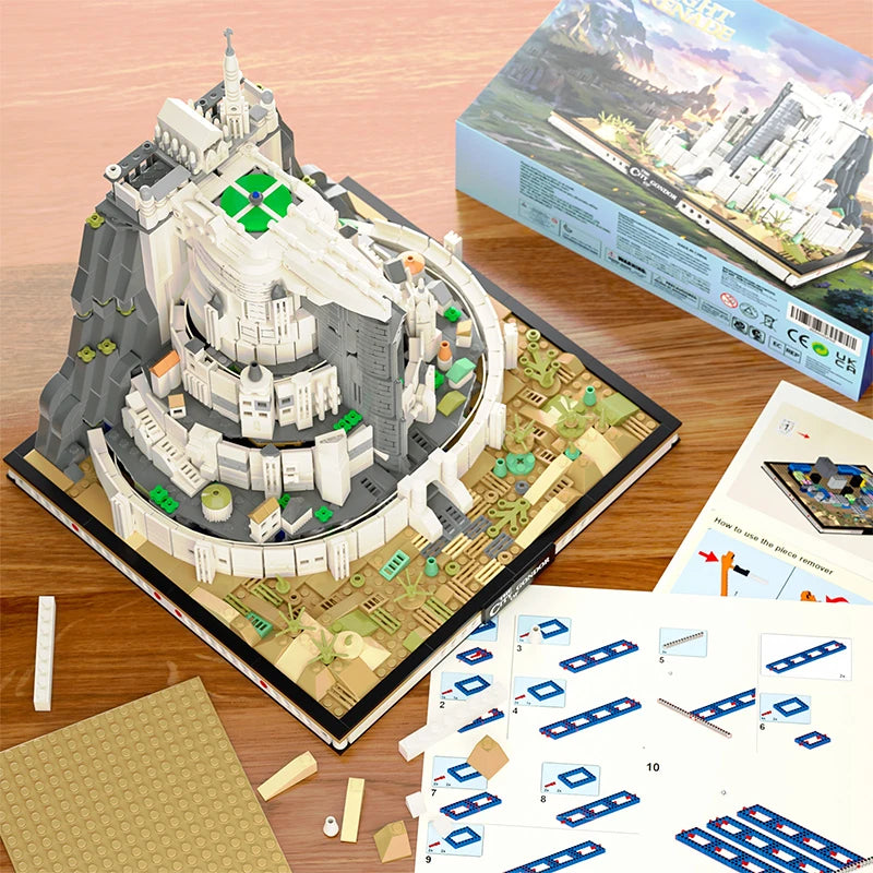 The Rings Minas White City Tirith Street View Assembly Model Building Block