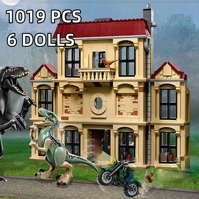 Dinosaur Series Tyrannical Dragon Attacks The Manor World Base Building Blocks