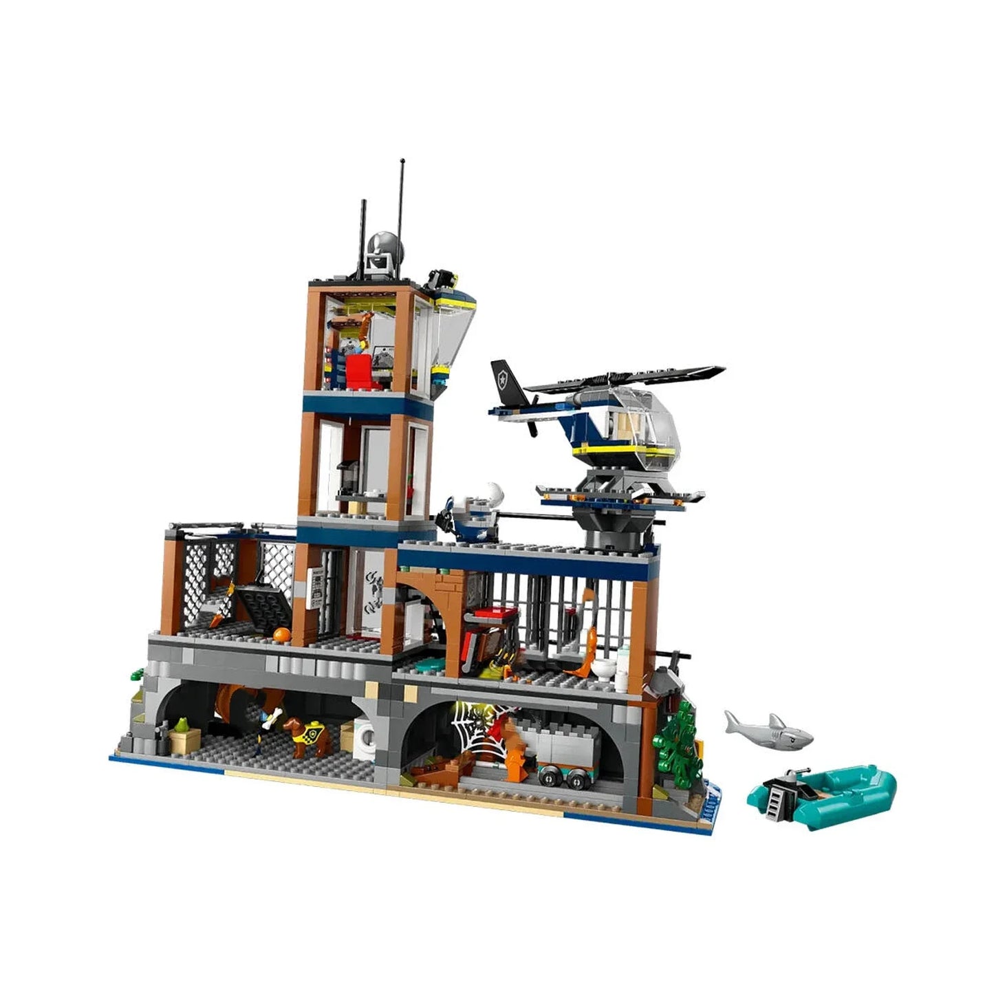 Sea Prison Island Police Blocks with Speedboat MOC Toy City Series 60419