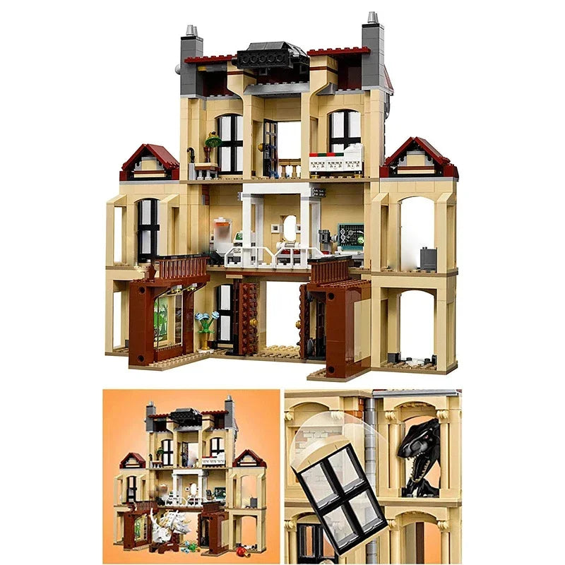 Dinosaur Series Tyrannical Dragon Attacks The Manor World Base Building Blocks