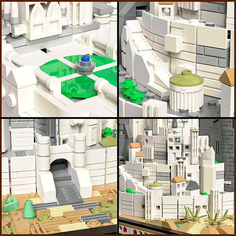 The Rings Minas White City Tirith Street View Assembly Model Building Block