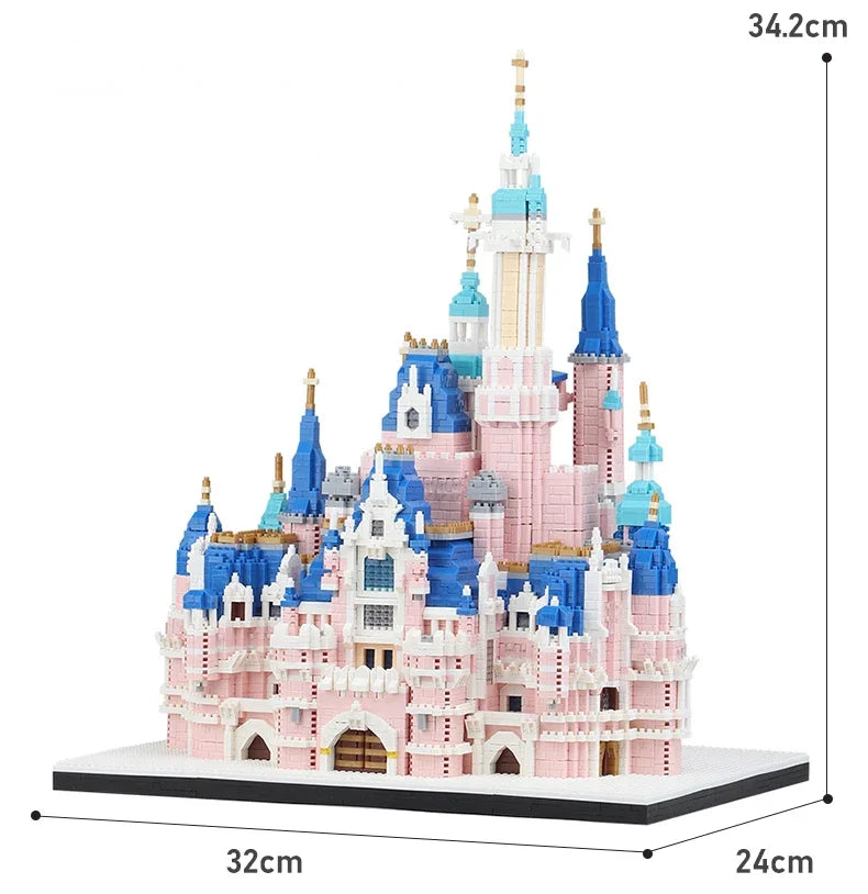 Castle Building Blocks Pink Series Castle Church Diamond Blocks Construction Toys